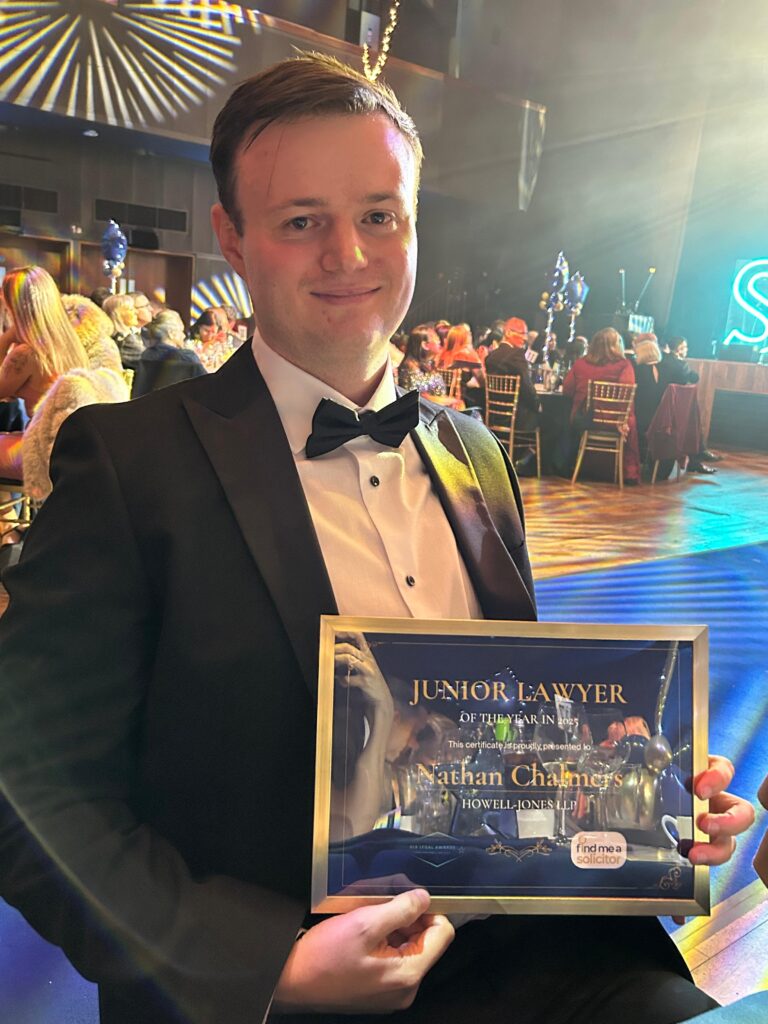 Image of Nathan Chalmers who was awarded Junior Lawyer of the Year.