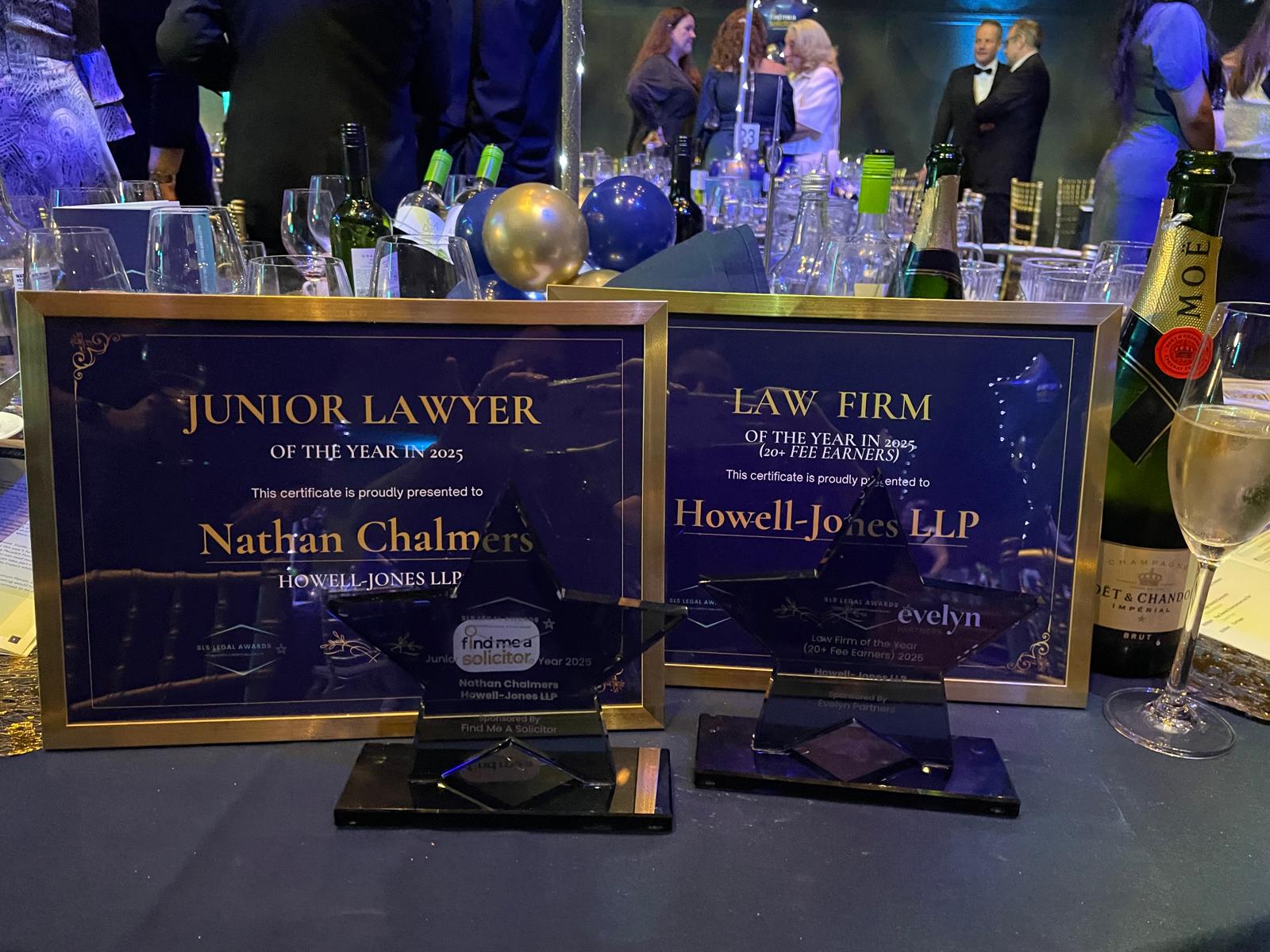 Photo of the awards won by Howell Jones.